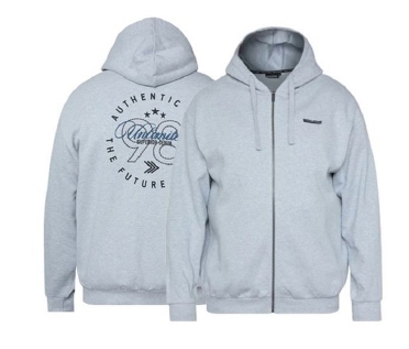 North Latitude Hoody vest m. rugprint, grijs melée