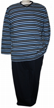 Jersey pyjama, navy striped