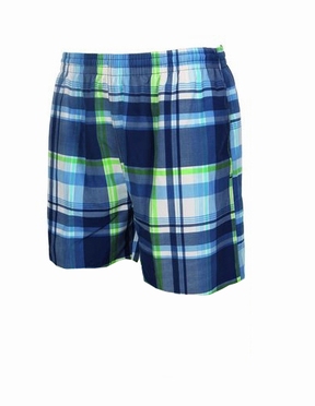 Zwemshort, blauw-groen geruit