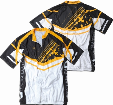 Fietsshirt, wit-geel-zwart