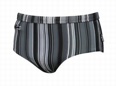 Zwembroek Slip STRIPE, antraciet-zwart