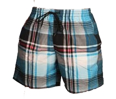 Zwemshorts, geruit marineblauw