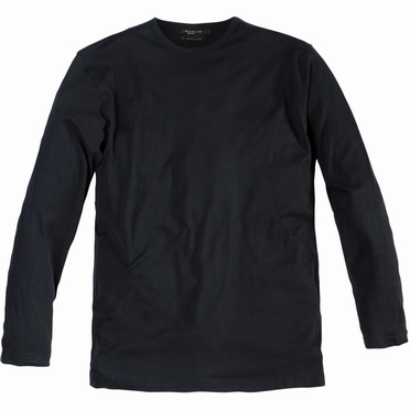 North56Denim Long sleeve t-shirt, effen zwart