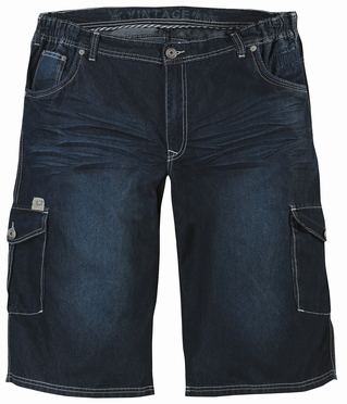 Denim shorts m. elastisch boord, washed blue