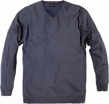 North 56°4 Pullover met V-hals, grijs blauw
