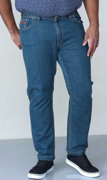 BAILEY stretch jeans m. elastische zij-boorden, blue