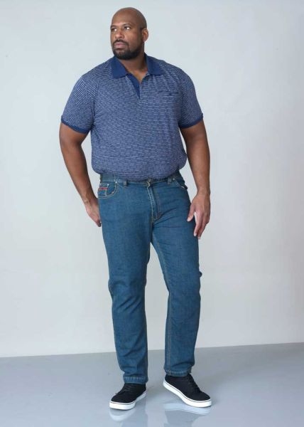 BAILEY stretch jeans m. elastische zij-boorden, blue