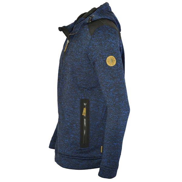 Blue Wave Micro-Fleece jas m. capuchon, blauw