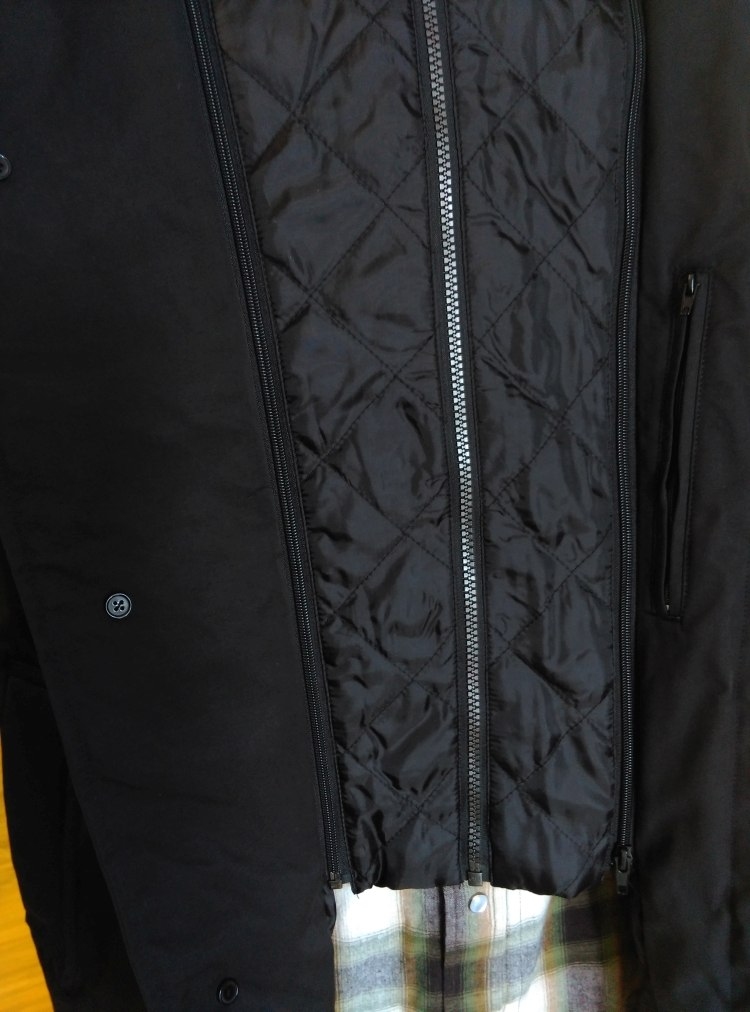 Canson lange winterjas uitn. binnenkraag, zwart