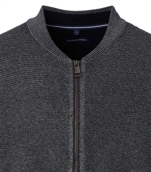 Casa Moda Cardigan vest met rits, antraciet