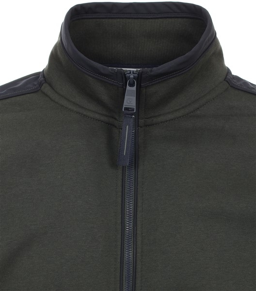 Casa Moda Cardigan vest met rits, d. groen