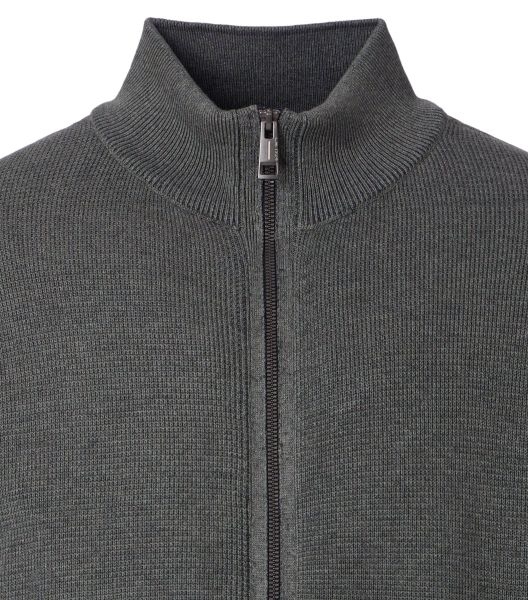 Casa Moda Cardigan vest met rits, grijsolijf