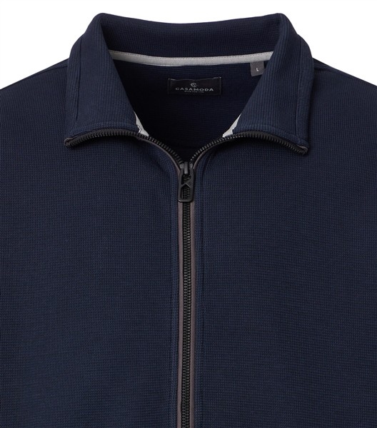 Casa Moda Cardigan vest met rits, navy