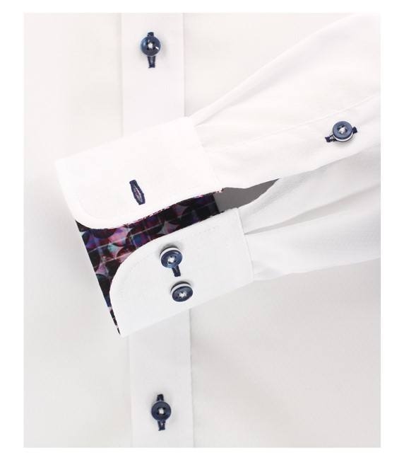 Casa Moda Club Edition overhemd lange mouw, wit/paars