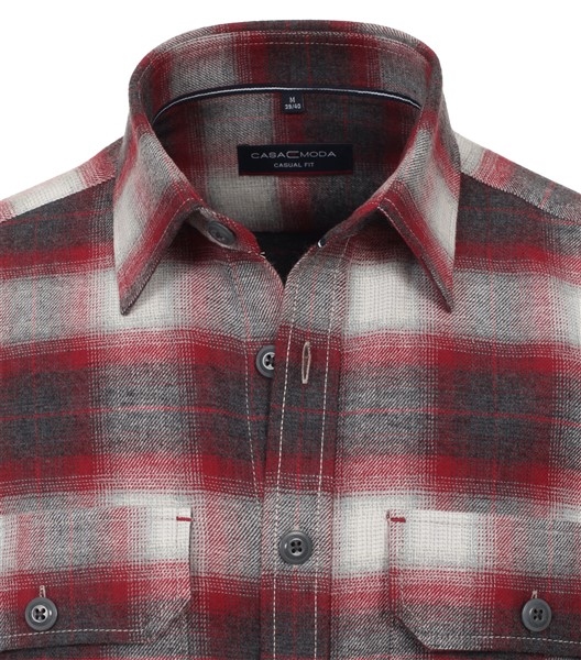Casa Moda flanel overhemd, rood geblokt