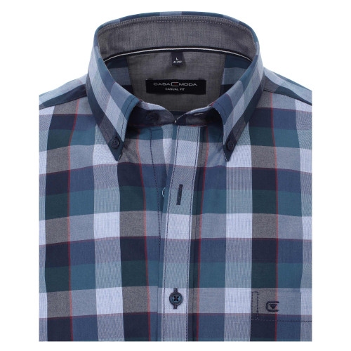 Casa Moda Kent overhemd Casual Fit, bl/petrol ruit