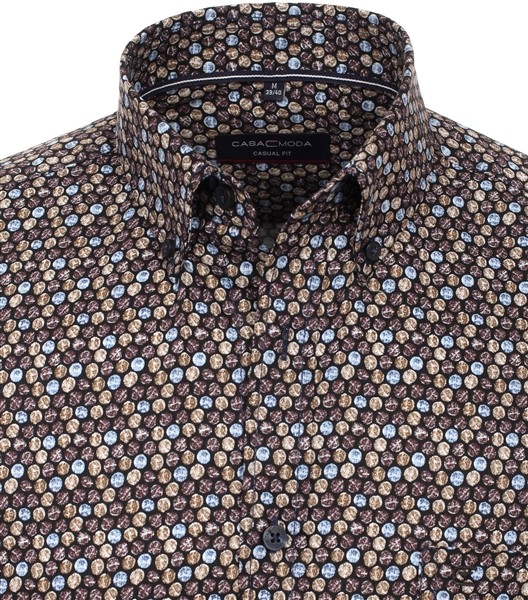 Casa Moda Kent overhemd Casual Fit, bruin/bl Bol