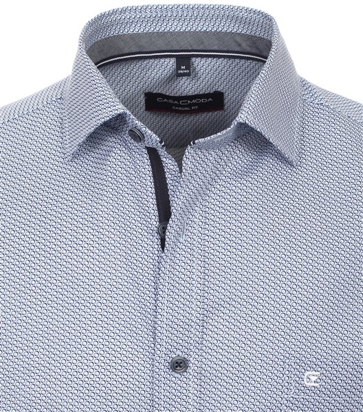 Casa Moda Kent overhemd Casual Fit, wit bl. cirkels