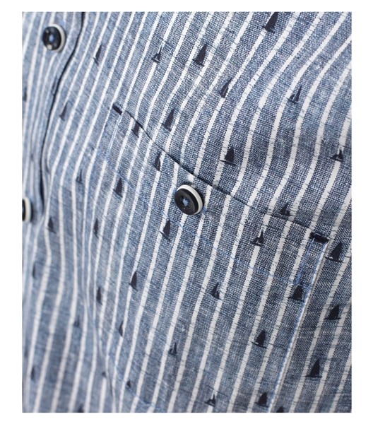 Casa Moda Kent overhemd KM Casual Fit, navy streepje