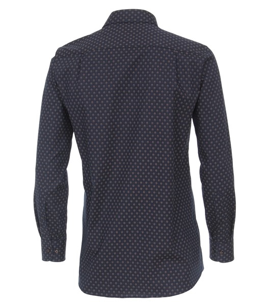 Casa Moda Kent overhemd LM Comfort Fit, navy m. rozetjes