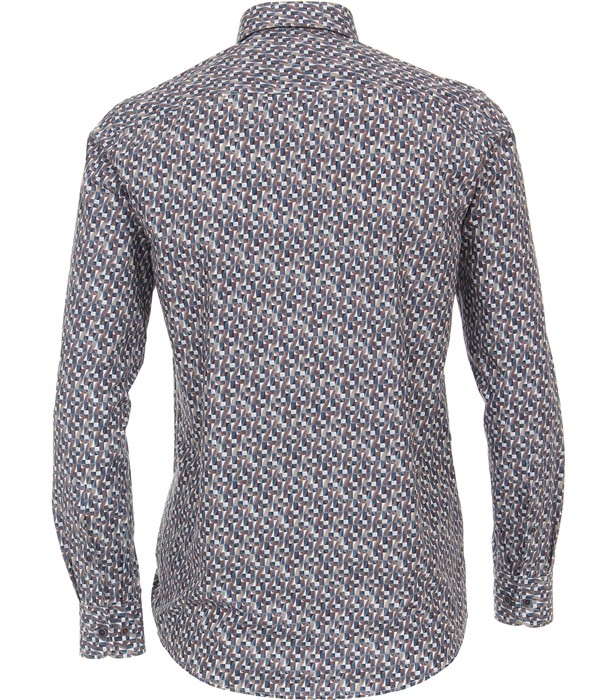 Casa Moda overhemd Casual Fit, blauw/bruin