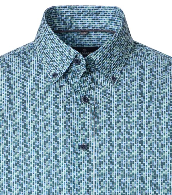 Casa Moda overhemd Casual Fit, blauw-groen