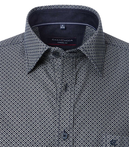 Casa Moda overhemd Casual Fit, blokjes gr-wit