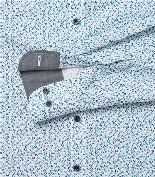 Casa Moda overhemd Casual Fit, blue-green dots