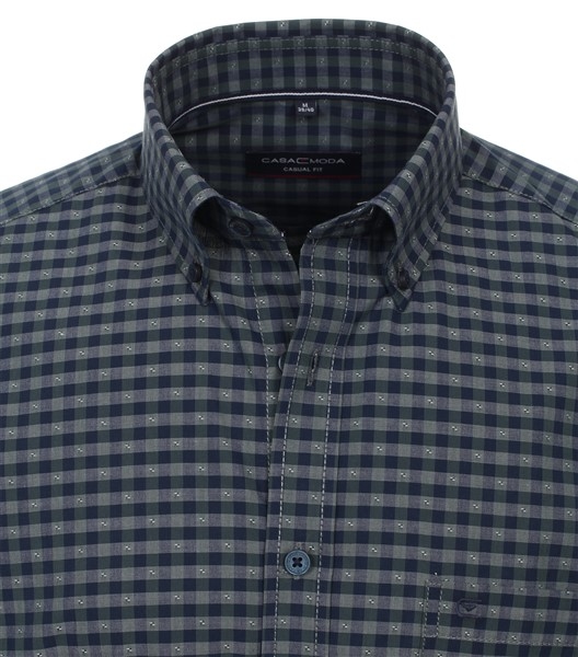 Casa Moda overhemd Casual Fit, fijne groene ruit