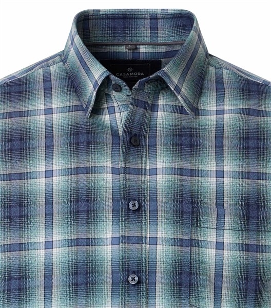 Casa Moda overhemd Casual Fit, geruit blauw