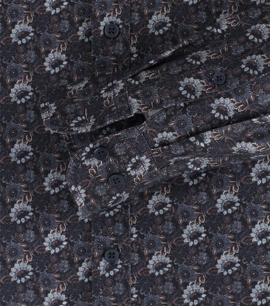 Casa Moda overhemd Casual Fit, navy bloem