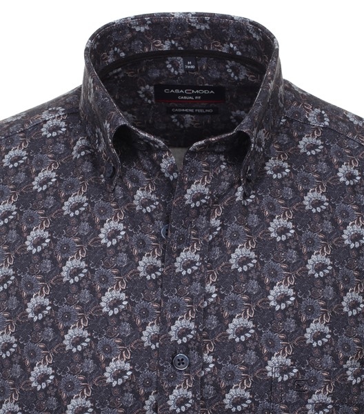 Casa Moda overhemd Casual Fit, navy bloem