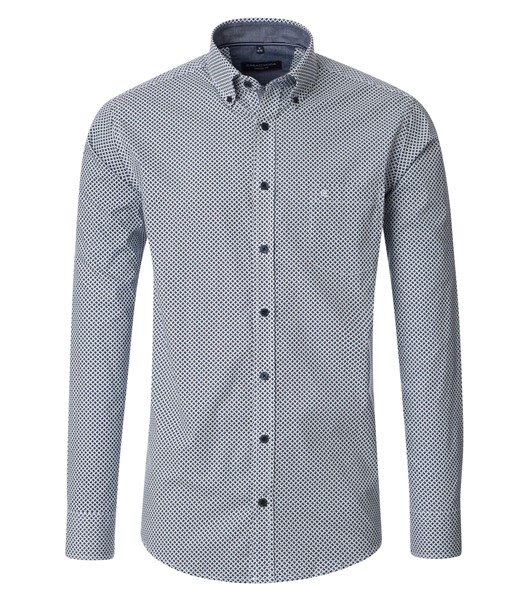 Casa Moda overhemd Casual Fit, wit blauwe dots