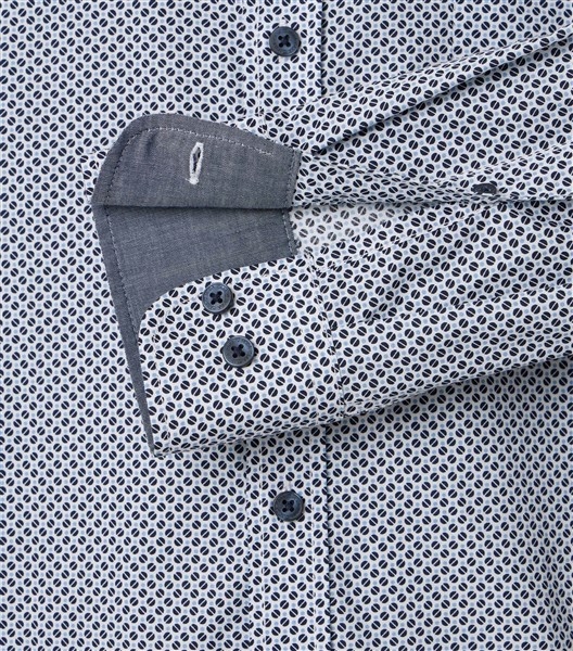 Casa Moda overhemd Casual Fit, wit blauwe dots