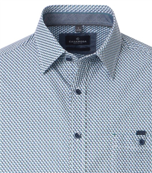 Casa Moda overhemd Casual Fit, wit met dots