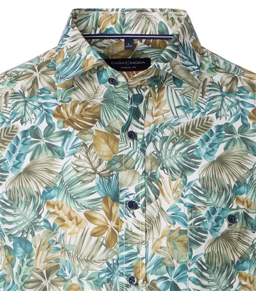 Casa Moda overhemd Casual Fit bladeren,groen