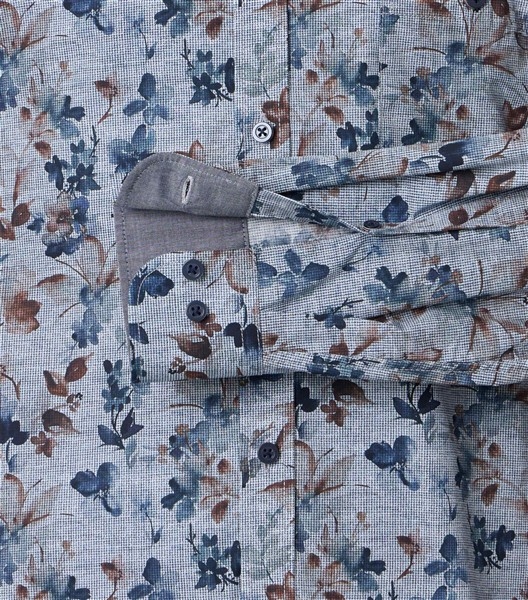 Casa Moda overhemd Casual Fit bloem, blauw