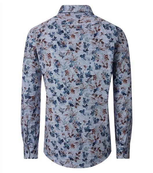 Casa Moda overhemd Casual Fit bloem, blauw