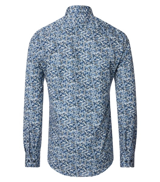Casa Moda overhemd Casual Fit bloemen, blauw