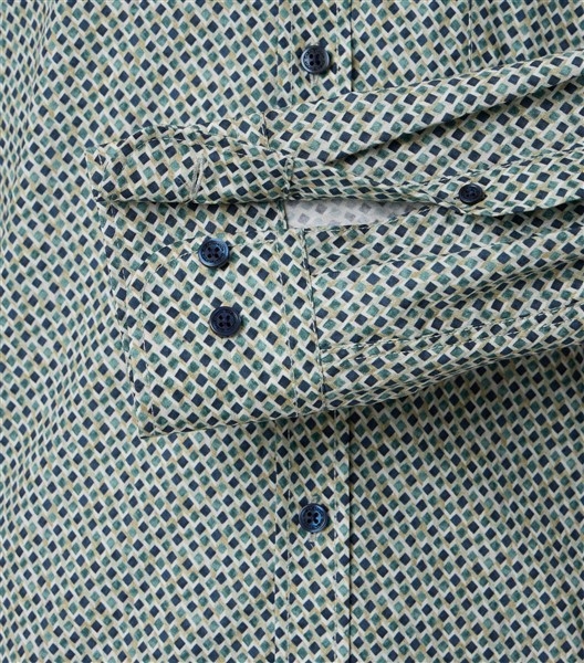 Casa Moda overhemd Casual Fit blokje, groen