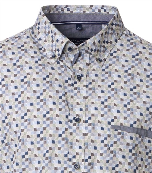 Casa Moda overhemd Casual Fit blokjes, gr/blauw