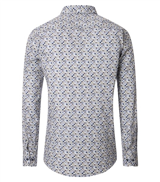Casa Moda overhemd Casual Fit blokjes, gr/blauw