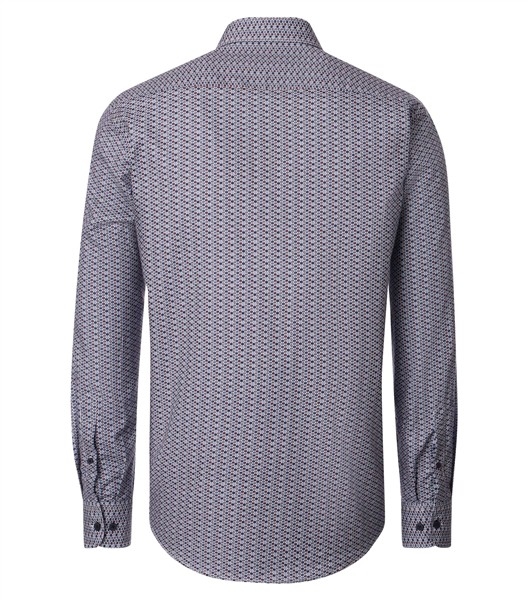 Casa Moda overhemd Casual Fit bolletjes, blauw/rood