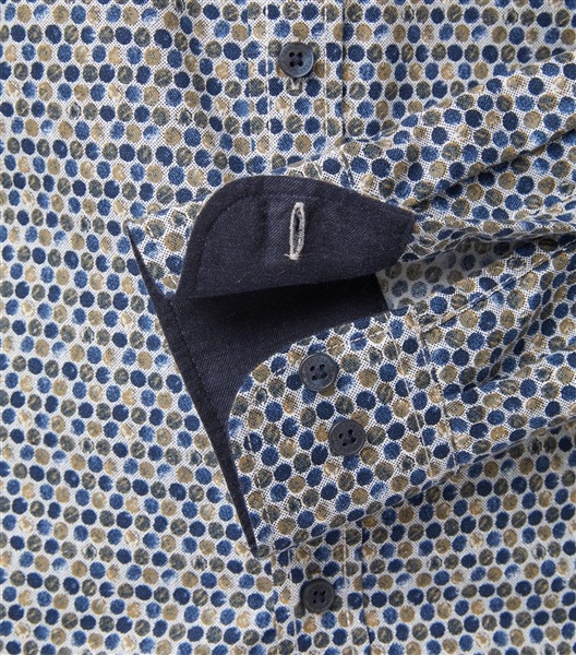 Casa Moda overhemd Casual Fit dots, bl-antra