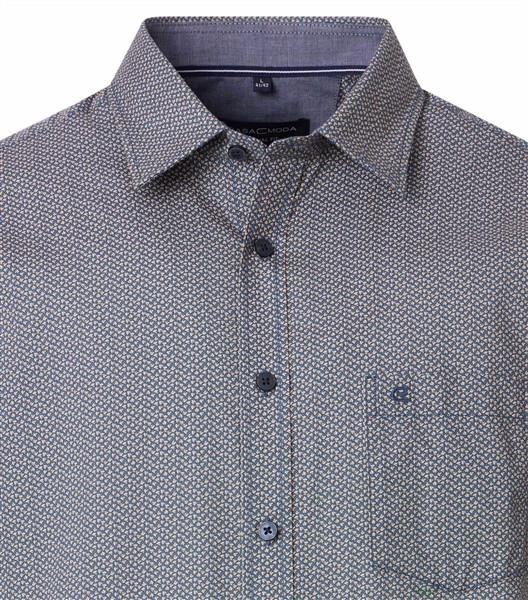 Casa Moda overhemd Casual Fit fijn printje, navy/grijs