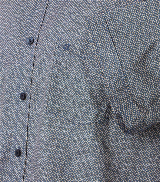 Casa Moda overhemd Casual Fit fijn printje, navy/grijs