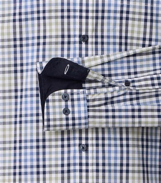Casa Moda overhemd Casual Fit geruit, gr/blauw