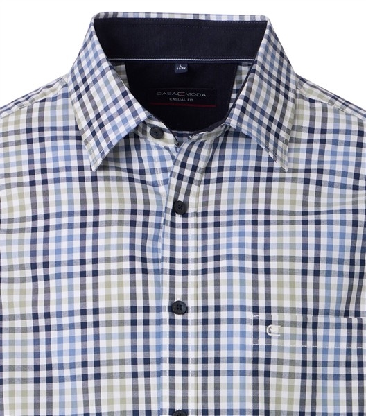 Casa Moda overhemd Casual Fit geruit, gr/blauw