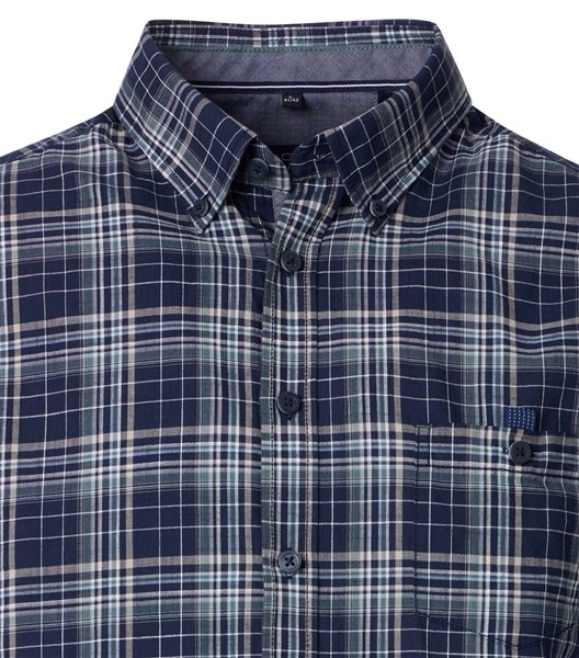 Casa Moda overhemd Casual Fit geruit, navy