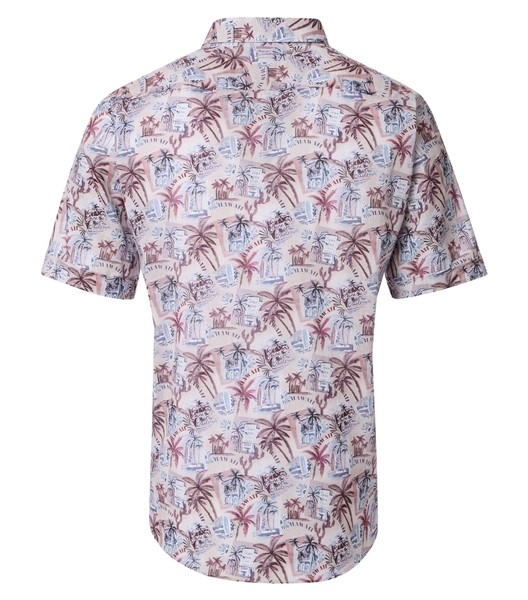 Casa Moda overhemd Casual Fit Hawaii Palm, rood